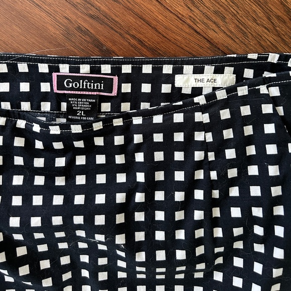 Golftini Golf Skort The Ace Stretch Cotton Scalloped Hem Black White Check 2L - Picture 15 of 15